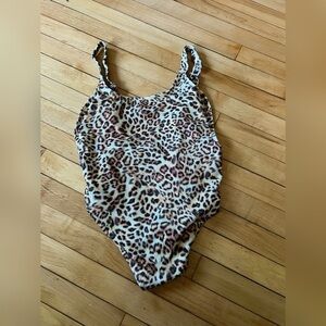 Missguided cheetah print one piece swimsuit